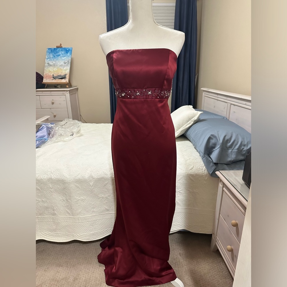 Dewey Collection long burgandy red dress